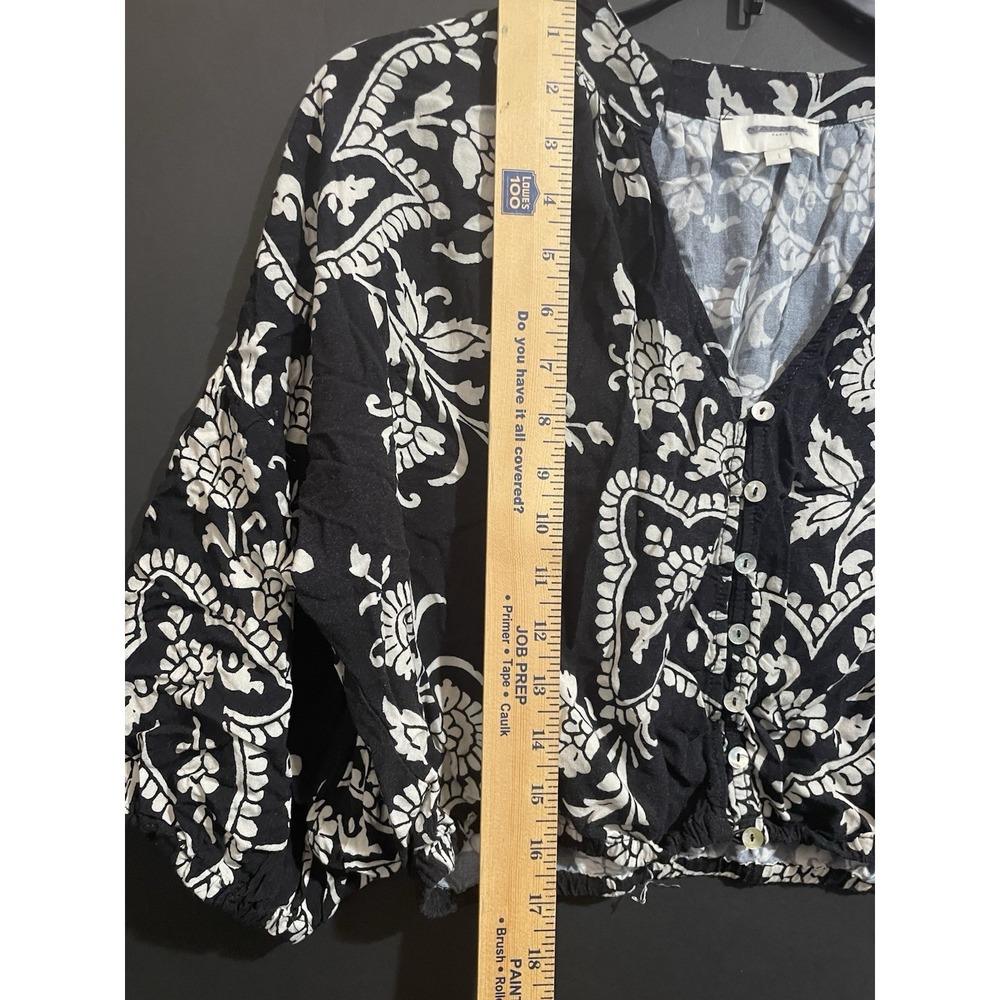 NAF‎ NAF Women's Cropped black white floral size 1 - Picture 5 of 6